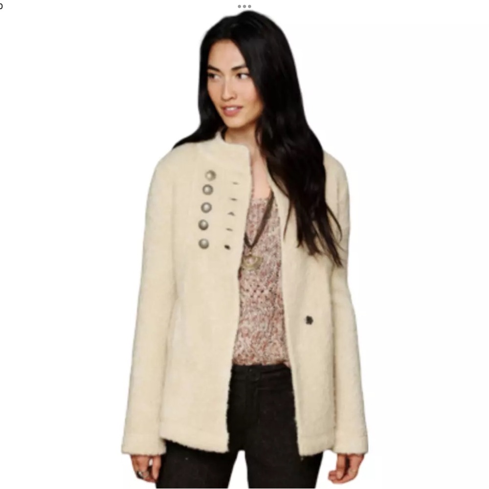 Free people military cardigan jacket fuzzy bell sleeve